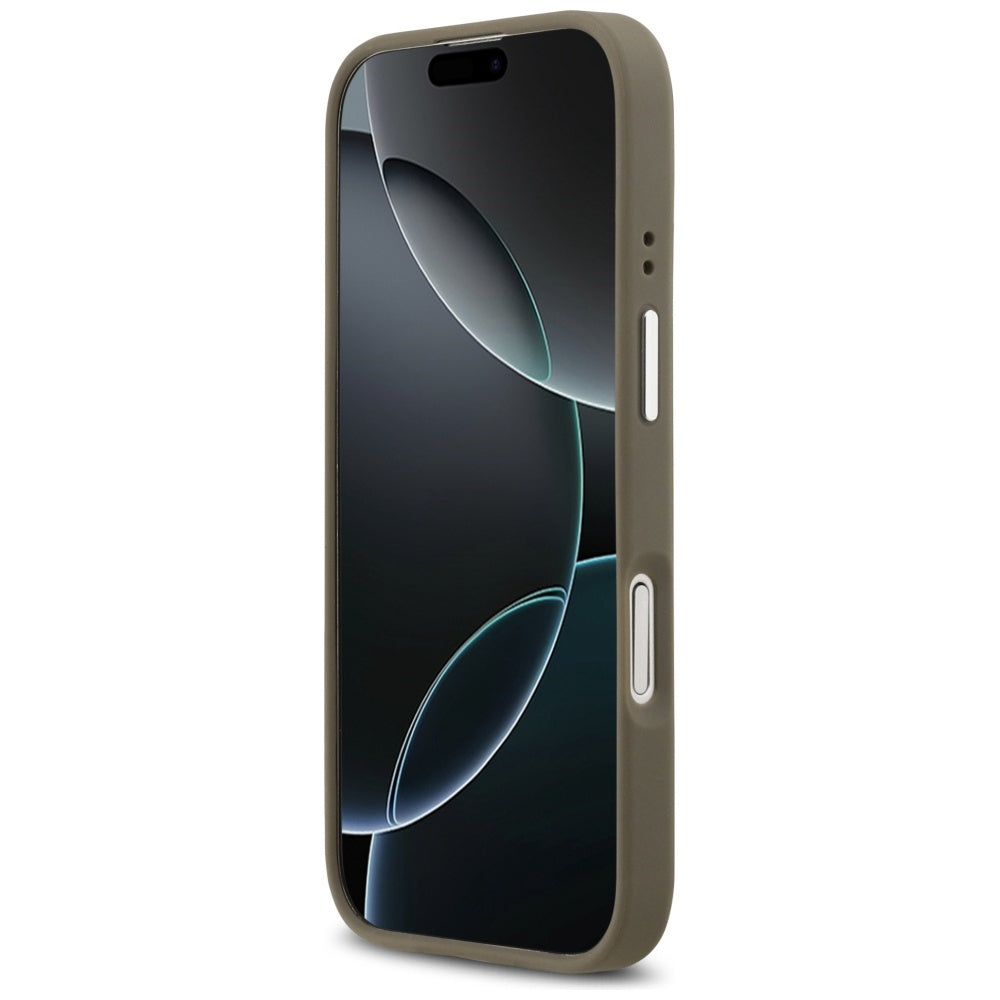 Futrola za Apple iPhone 17, Guess, 4G Grained Big And Classic Logo, Braon Srebrna