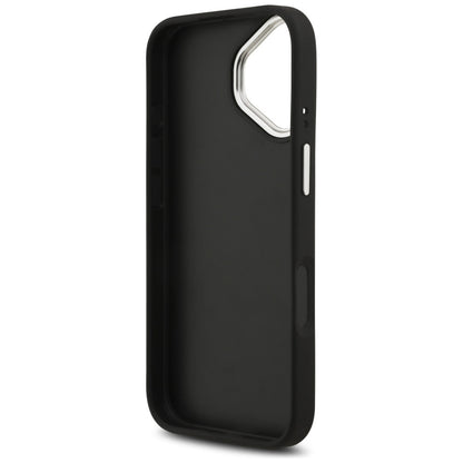 Futrola za Apple iPhone 17, Guess, 4G Grained Big and Classic Logo, Crno Srebrna