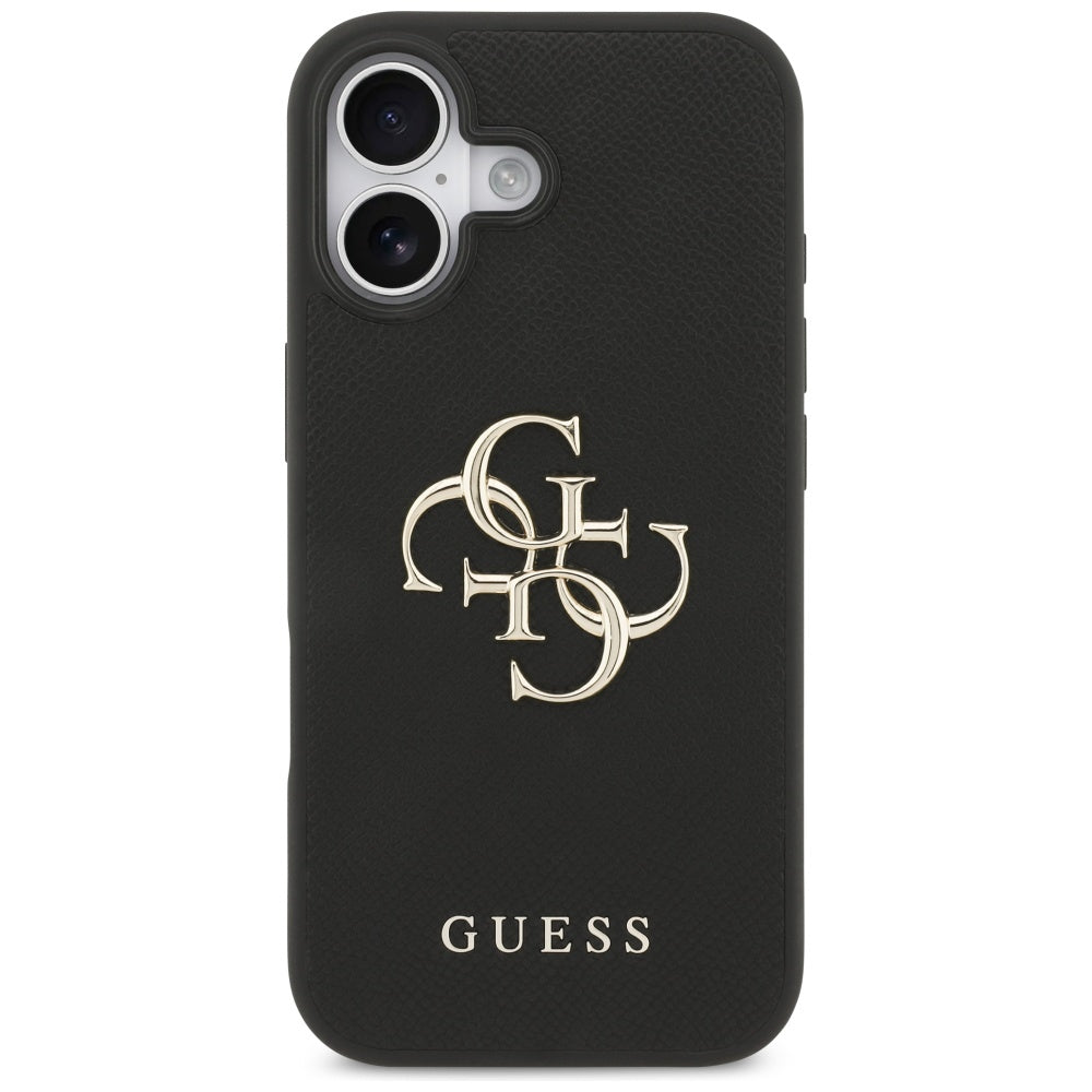 Futrola za Apple iPhone 17, Guess, 4G Grained Big and Classic Logo, Crna
