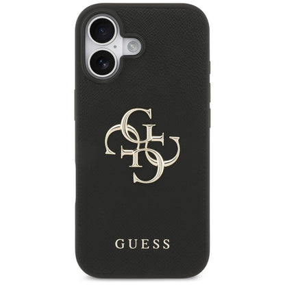 Futrola za Apple iPhone 17, Guess, 4G Grained Big and Classic Logo, Crna
