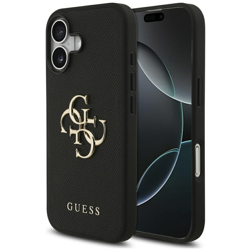 Futrola za Apple iPhone 17, Guess, 4G Grained Big and Classic Logo, Crna