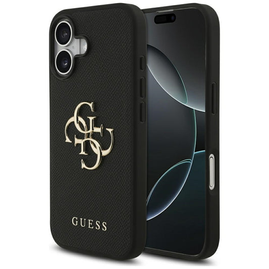 Futrola za Apple iPhone 17, Guess, 4G Grained Big and Classic Logo, Crna