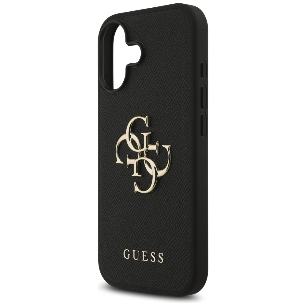 Futrola za Apple iPhone 17, Guess, 4G Grained Big and Classic Logo, Crna