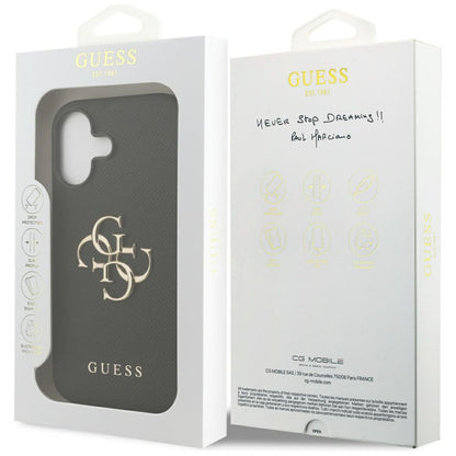 Futrola za Apple iPhone 17, Guess, 4G Grained Big and Classic Logo, Crna