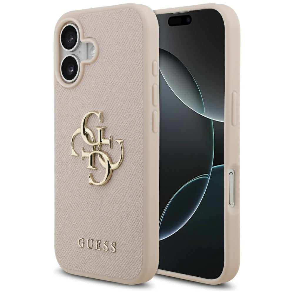 Futrola za Apple iPhone 17, Guess, 4G Grained Big and Classic Logo, Roze
