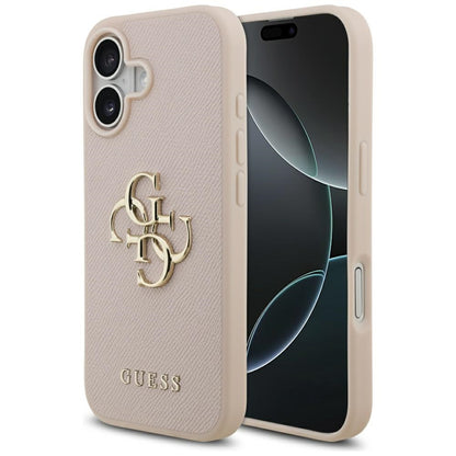 Futrola za Apple iPhone 17, Guess, 4G Grained Big and Classic Logo, Roze