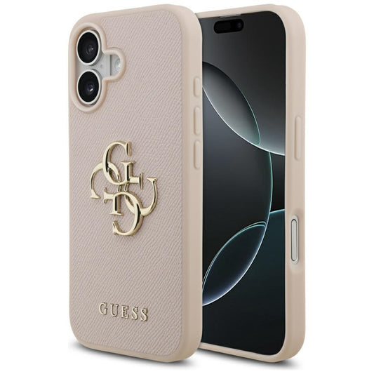 Futrola za Apple iPhone 17, Guess, 4G Grained Big and Classic Logo, Roze