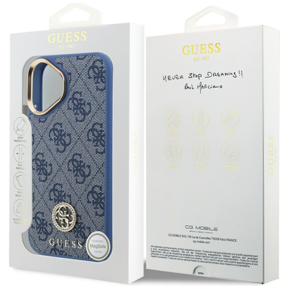 Futrola za Apple iPhone 17, Guess, 4G Strass Logo, Plava