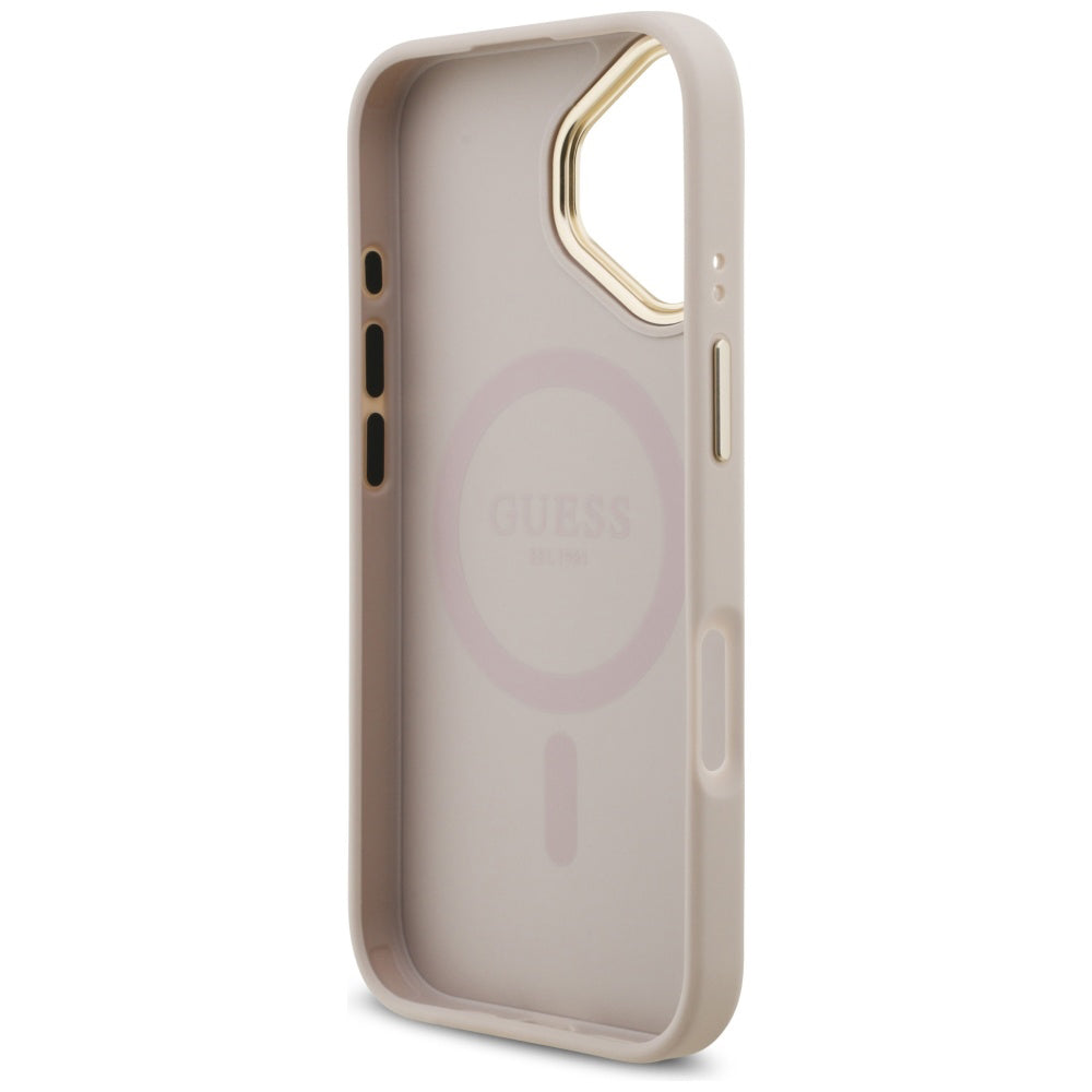 Futrola za Apple iPhone 17, Guess, 4G Strass Logo and Big Strap, Roze