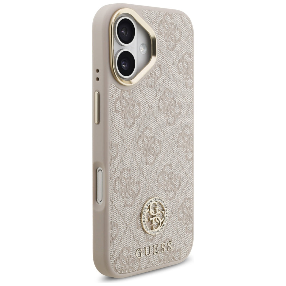 Futrola za Apple iPhone 17, Guess, 4G Strass Logo and Big Strap, Roze
