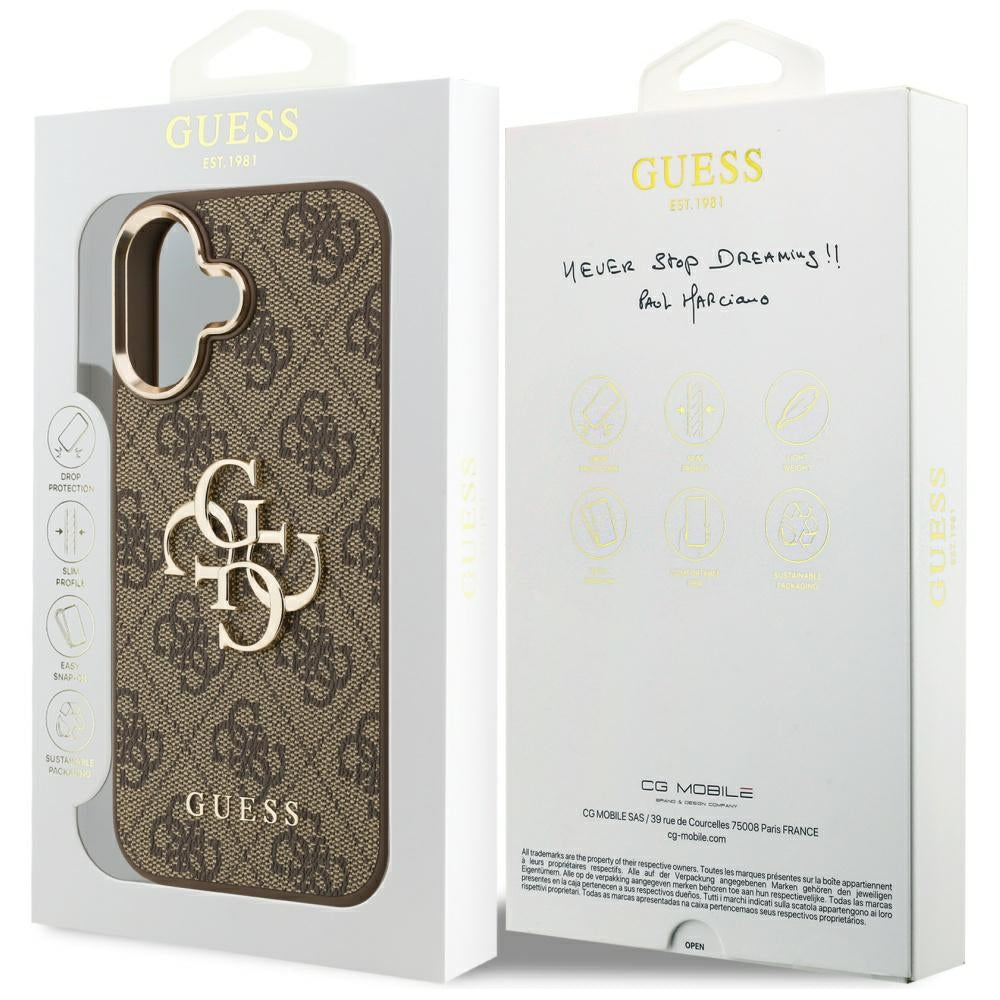 Futrola za Apple iPhone 17, Guess, Big 4G Logo Classic, Zlatno Braon