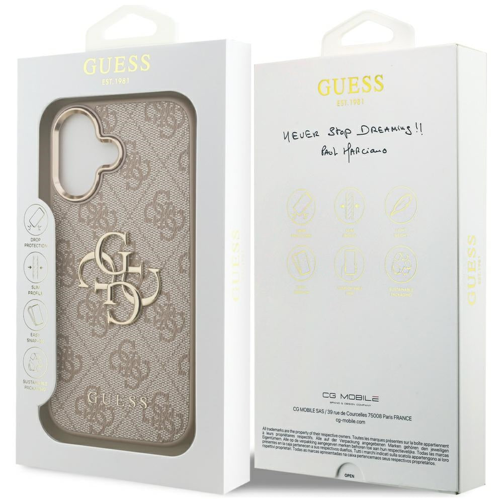 Futrola za Apple iPhone 17, Guess, Big 4G Logo Classic, Zlatno Roze