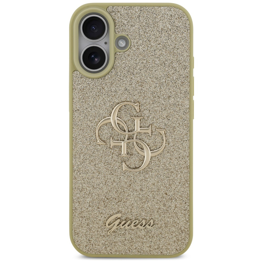 Futrola za Apple iPhone 17, Guess, Fixed Glitter Big 4G, Zlatna