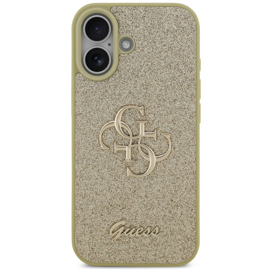 Futrola za Apple iPhone 17, Guess, Fixed Glitter Big 4G, Zlatna