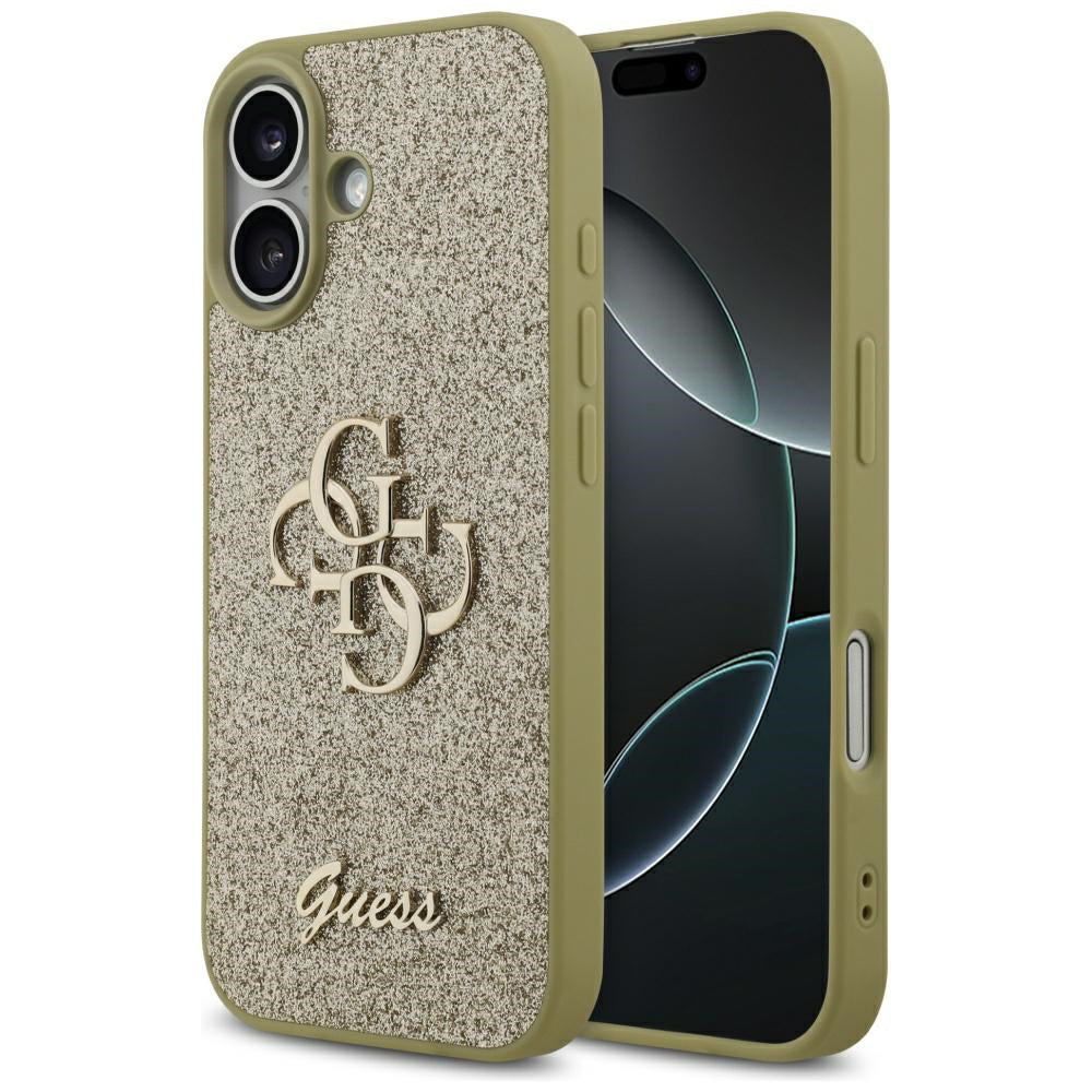 Futrola za Apple iPhone 17, Guess, Fixed Glitter Big 4G, Zlatna