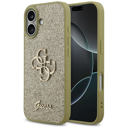 Futrola za Apple iPhone 17, Guess, Fixed Glitter Big 4G, Zlatna