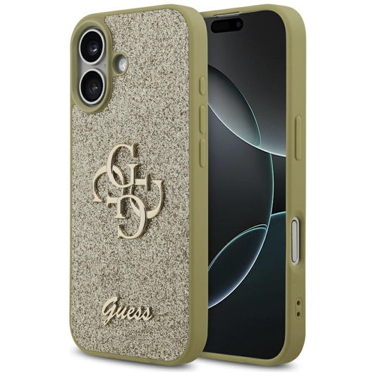 Futrola za Apple iPhone 17, Guess, Fixed Glitter Big 4G, Zlatna