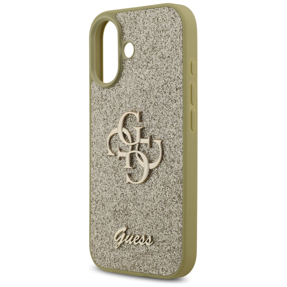 Futrola za Apple iPhone 17, Guess, Fixed Glitter Big 4G, Zlatna