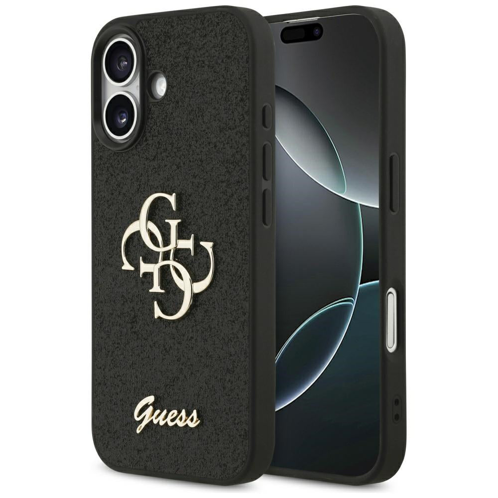 Futrola za Apple iPhone 17, Guess, Fixed Glitter Big 4G, Crna