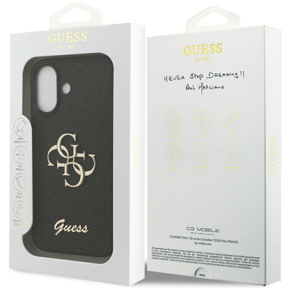 Futrola za Apple iPhone 17, Guess, Fixed Glitter Big 4G, Crna
