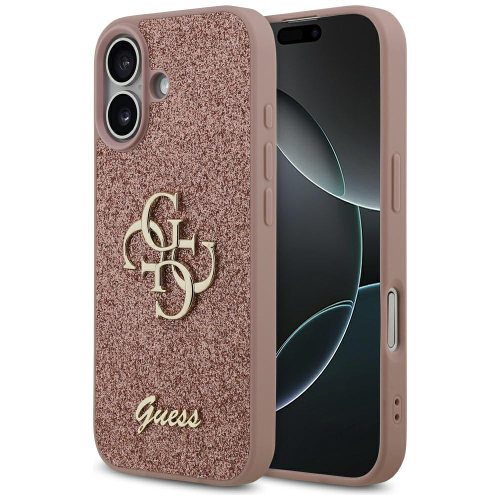 Futrola za Apple iPhone 17, Guess, Fixed Glitter Big 4G, Roze