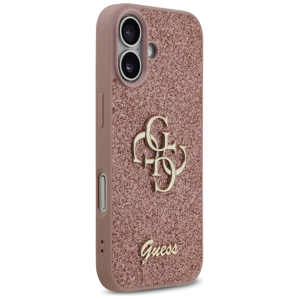 Futrola za Apple iPhone 17, Guess, Fixed Glitter Big 4G, Roze