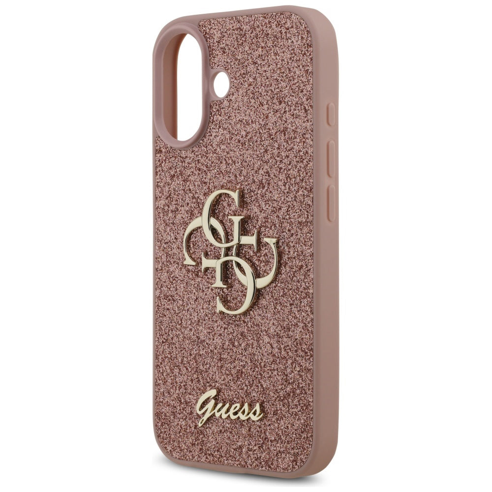 Futrola za Apple iPhone 17, Guess, Fixed Glitter Big 4G, Roze