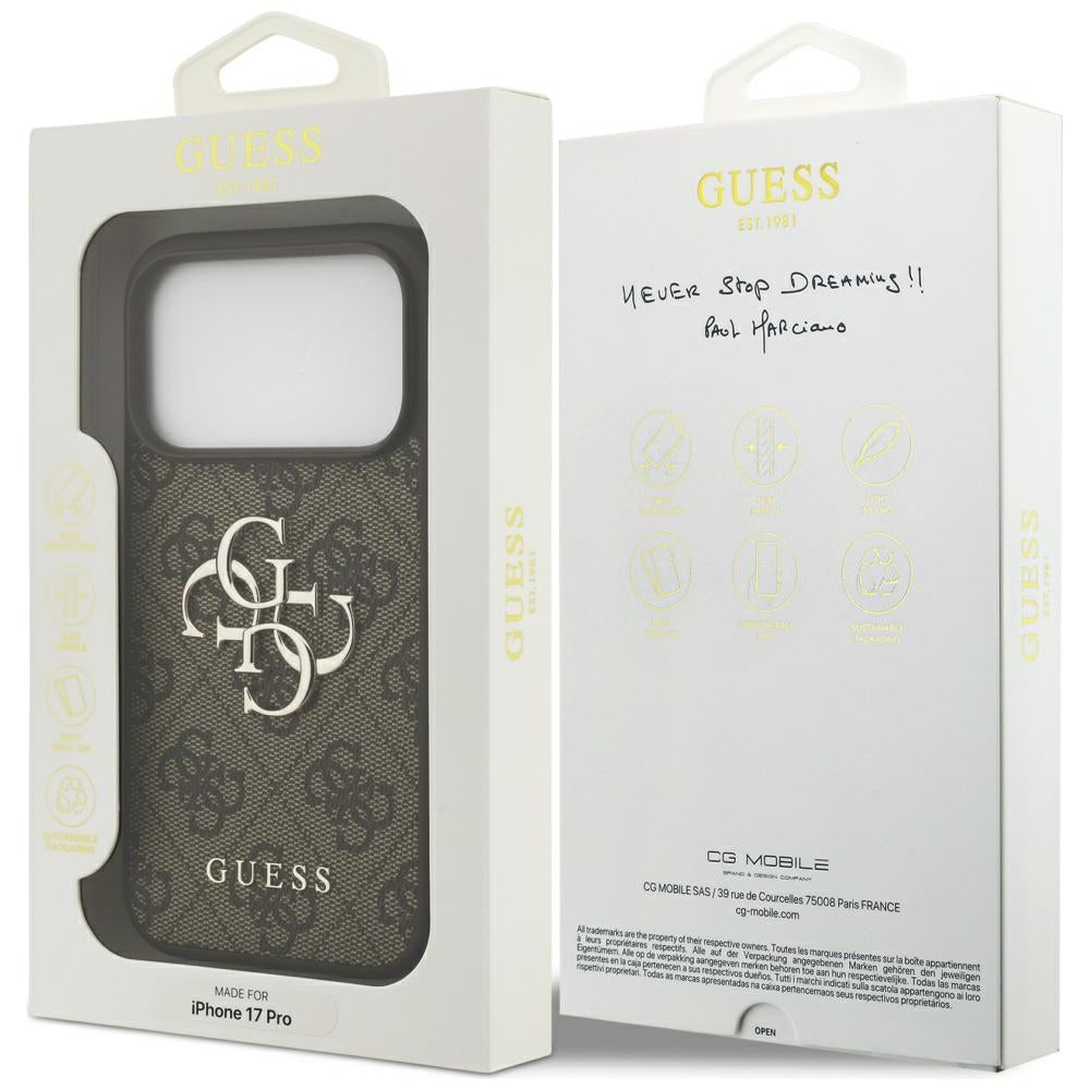 Futrola za Apple iPhone 17 Pro, Guess, 4G Big Logo, Braon