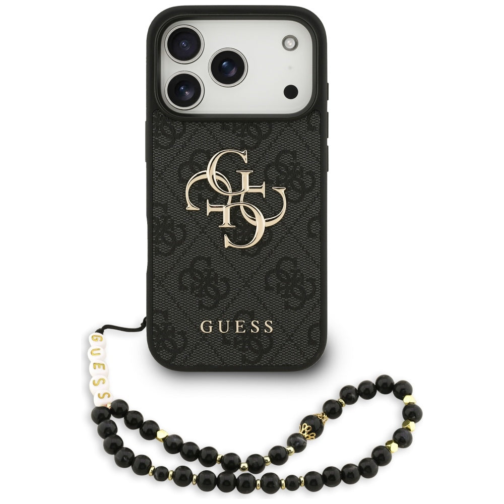 Futrola za Apple iPhone 17 Pro, Guess, 4G Classic Logo with Strap, Crna