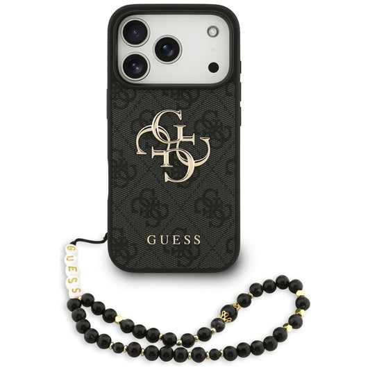 Futrola za Apple iPhone 17 Pro, Guess, 4G Classic Logo with Strap, Crna