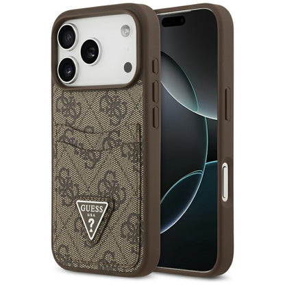 Futrola za Apple iPhone 17 Pro, Guess, 4G Double Card Triangle, Braon