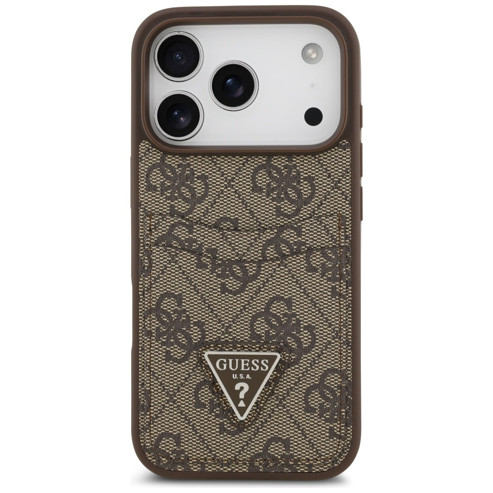 Futrola za Apple iPhone 17 Pro, Guess, 4G Double Card Triangle, Braon