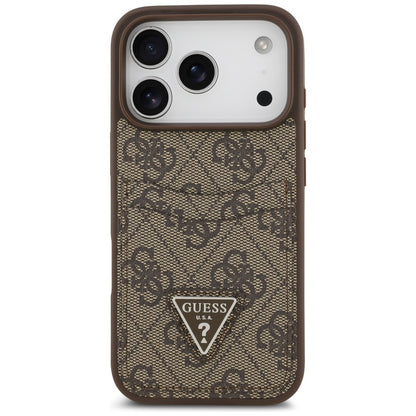 Futrola za Apple iPhone 17 Pro, Guess, 4G Double Card Triangle, Braon