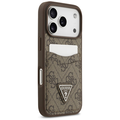 Futrola za Apple iPhone 17 Pro, Guess, 4G Double Card Triangle, Braon