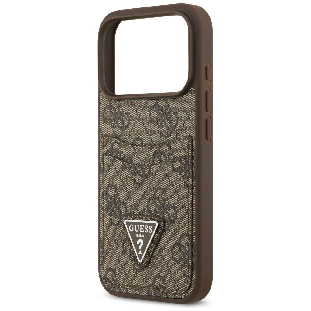 Futrola za Apple iPhone 17 Pro, Guess, 4G Double Card Triangle, Braon