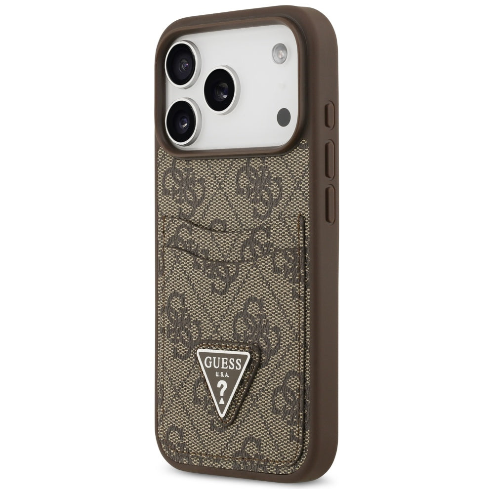 Futrola za Apple iPhone 17 Pro, Guess, 4G Double Card Triangle, Braon