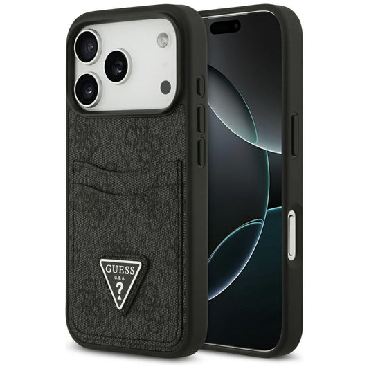 Futrola za Apple iPhone 17 Pro, Guess, 4G Double Card Triangle, Crna