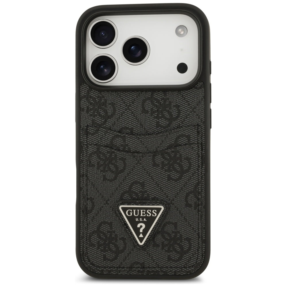 Futrola za Apple iPhone 17 Pro, Guess, 4G Double Card Triangle, Crna