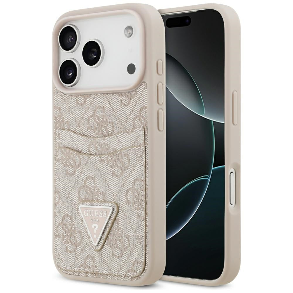 Futrola za Apple iPhone 17 Pro, Guess, 4G Double Card Triangle, Roze