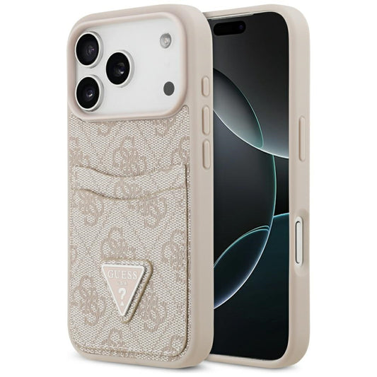 Futrola za Apple iPhone 17 Pro, Guess, 4G Double Card Triangle, Roze
