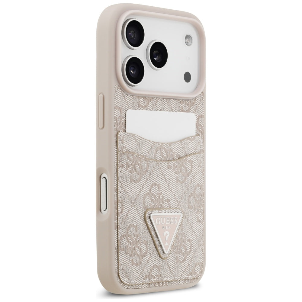 Futrola za Apple iPhone 17 Pro, Guess, 4G Double Card Triangle, Roze