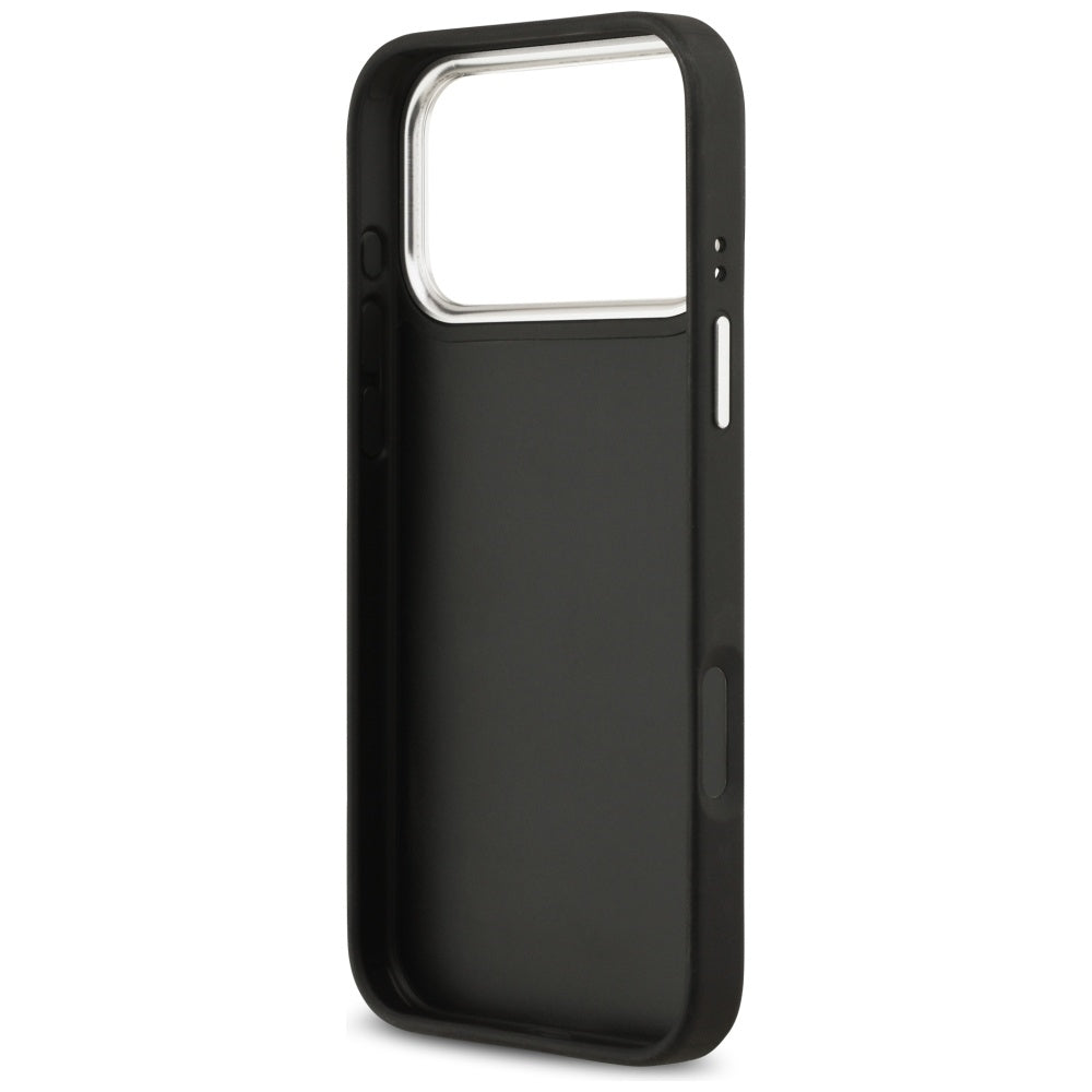 Futrola za Apple iPhone 17 Pro, Guess, 4G Grained Big and Classic Logo, Crna Srebrna