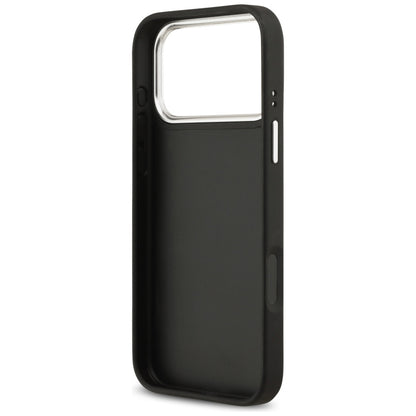 Futrola za Apple iPhone 17 Pro, Guess, 4G Grained Big and Classic Logo, Crna Srebrna
