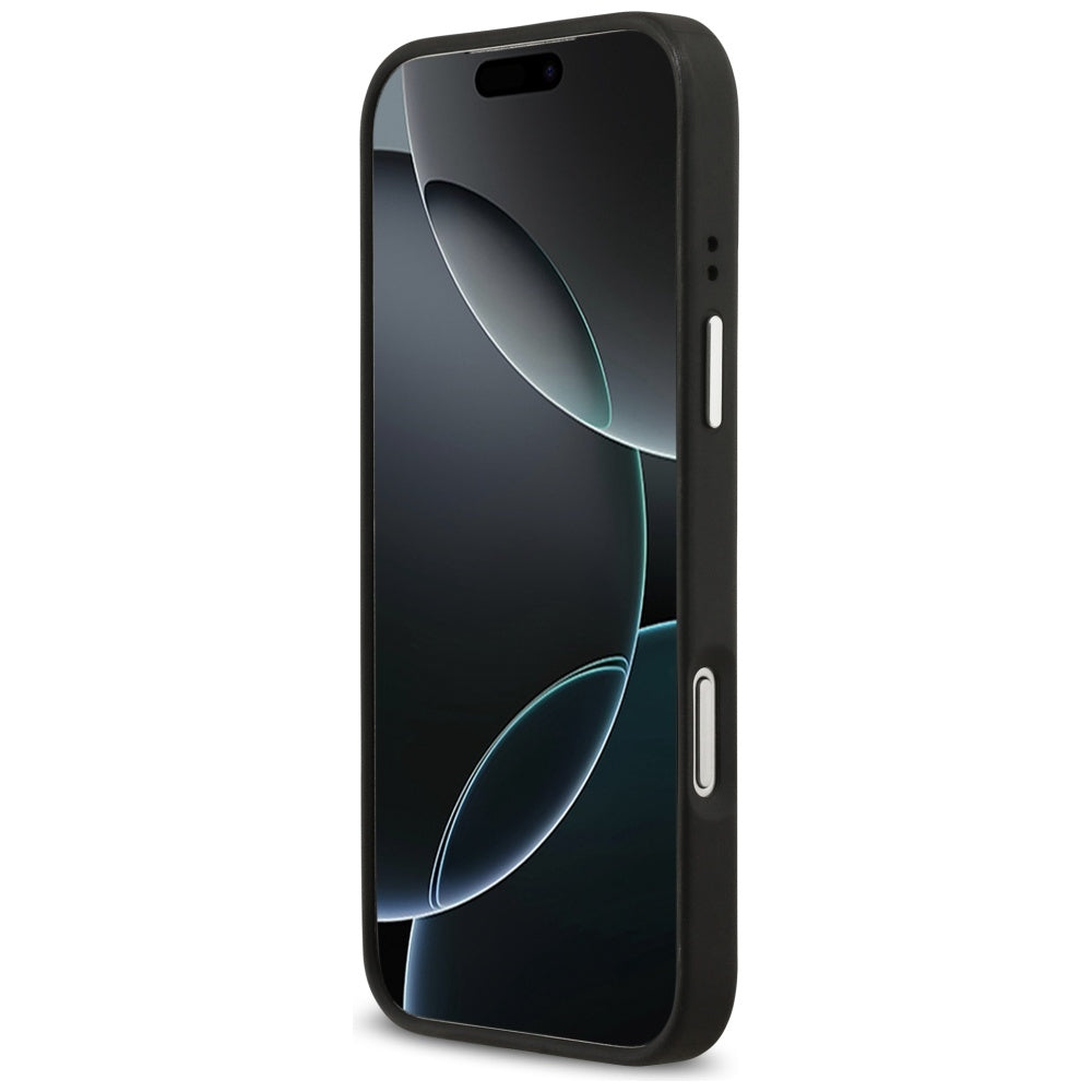 Futrola za Apple iPhone 17 Pro, Guess, 4G Grained Big and Classic Logo, Crna Srebrna