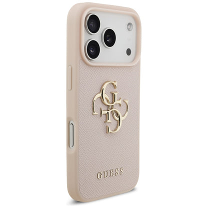 Futrola za Apple iPhone 17 Pro, Guess, 4G Grained Big and Classic Logo, Roze