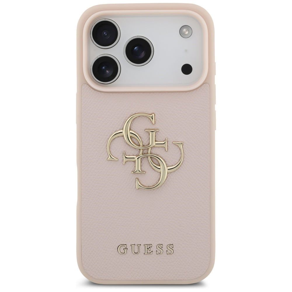Futrola za Apple iPhone 17 Pro, Guess, 4G Grained Big and Classic Logo, Roze