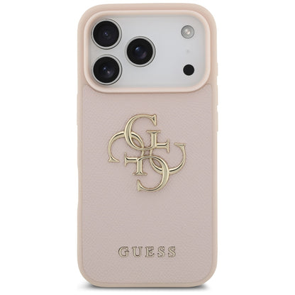 Futrola za Apple iPhone 17 Pro, Guess, 4G Grained Big and Classic Logo, Roze