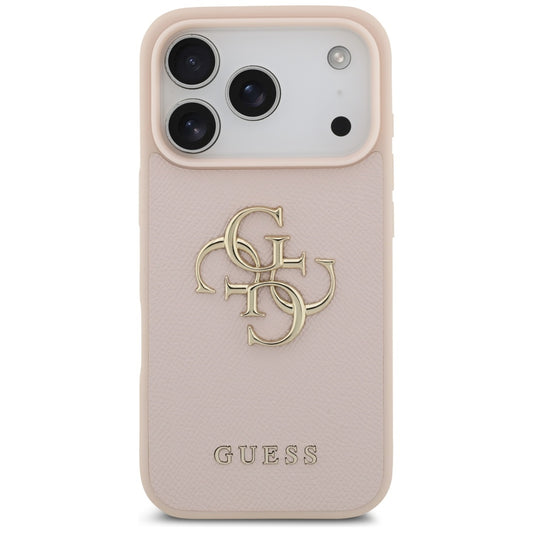 Futrola za Apple iPhone 17 Pro, Guess, 4G Grained Big and Classic Logo, Roze