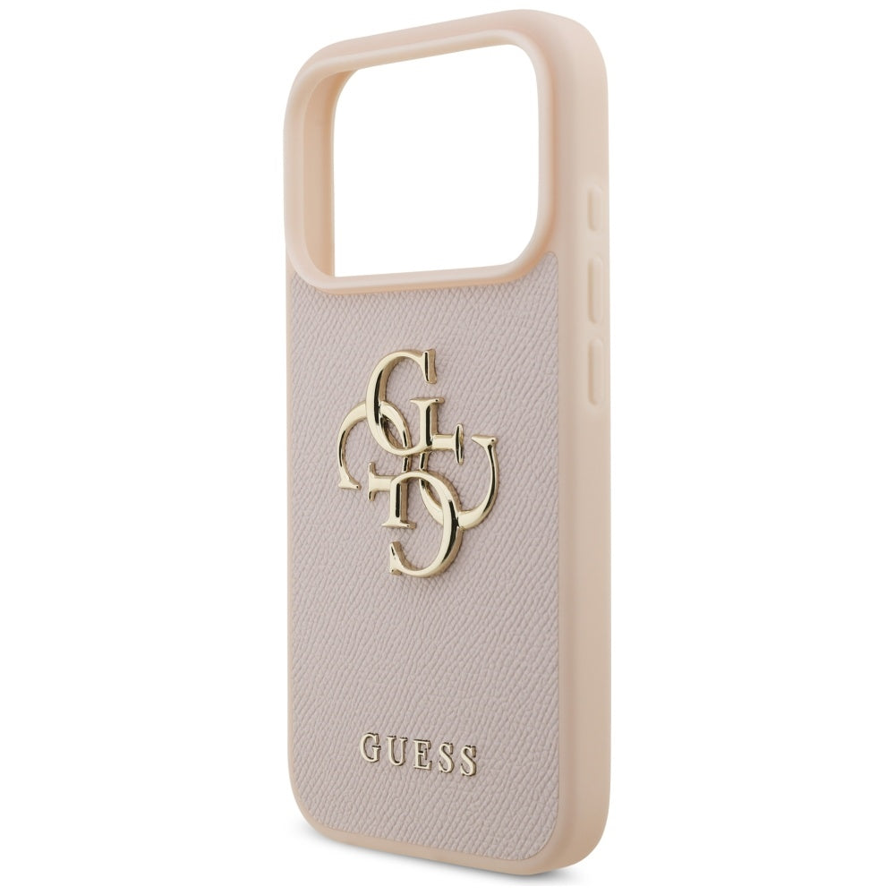 Futrola za Apple iPhone 17 Pro, Guess, 4G Grained Big and Classic Logo, Roze