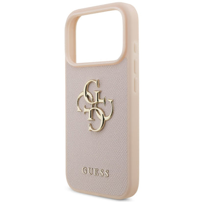 Futrola za Apple iPhone 17 Pro, Guess, 4G Grained Big and Classic Logo, Roze